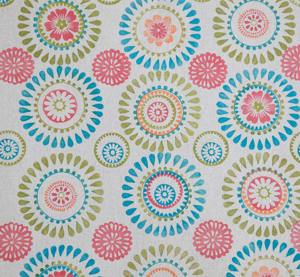 Circle Flowers Stamped Cushion