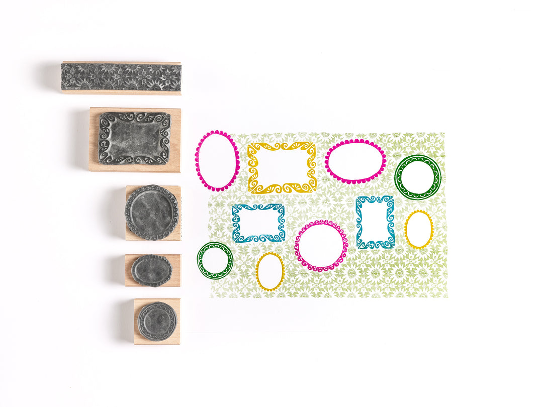 Frame and Border Rubber Stamps for Decorative Card making - Noolibird