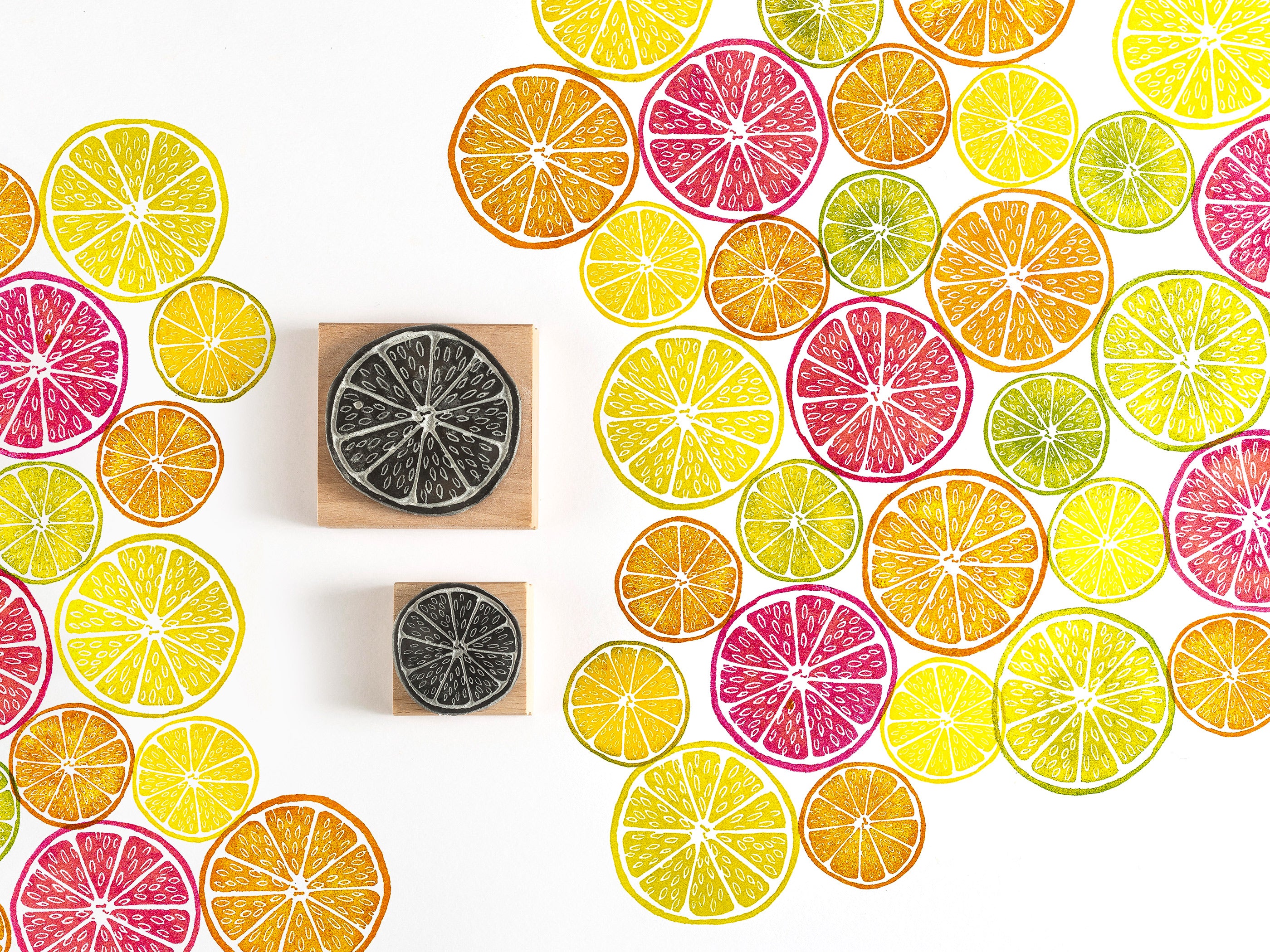Citrus Rubber Stamps, lemon Stamp, Stamps for card making Noolibird