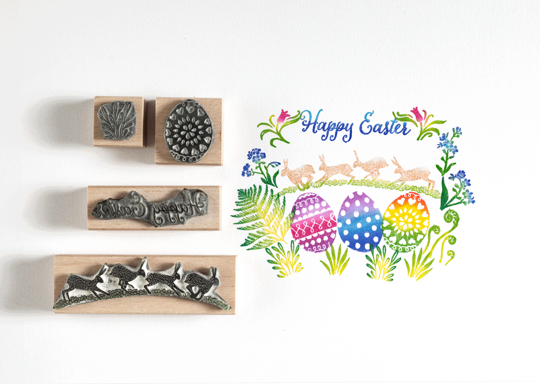 Set Of Three Little Eggs Rubber Stamps - Noolibird