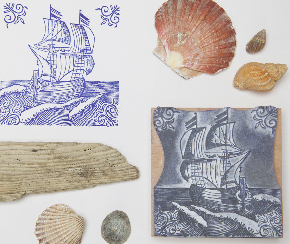 Sailing Ship Rubber Stamp Noolibird