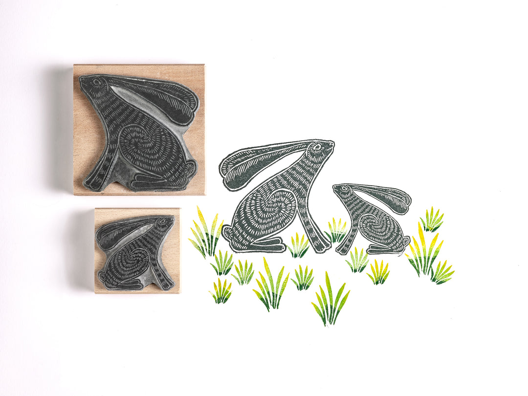 Sitting Hare Rubber Stamp - Noolibird