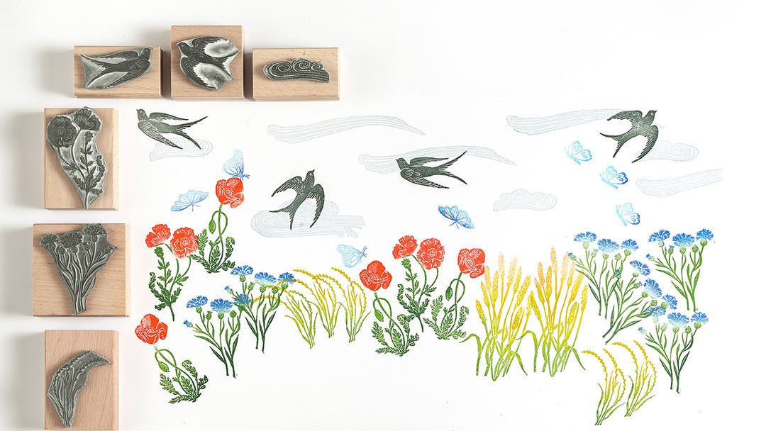 New Summer Meadow Rubber Stamp Collection
