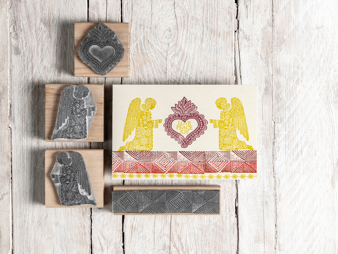 Kneeling Angel Rubber Stamps for Christmas Card making, Holiday Cards and Paper Crafts