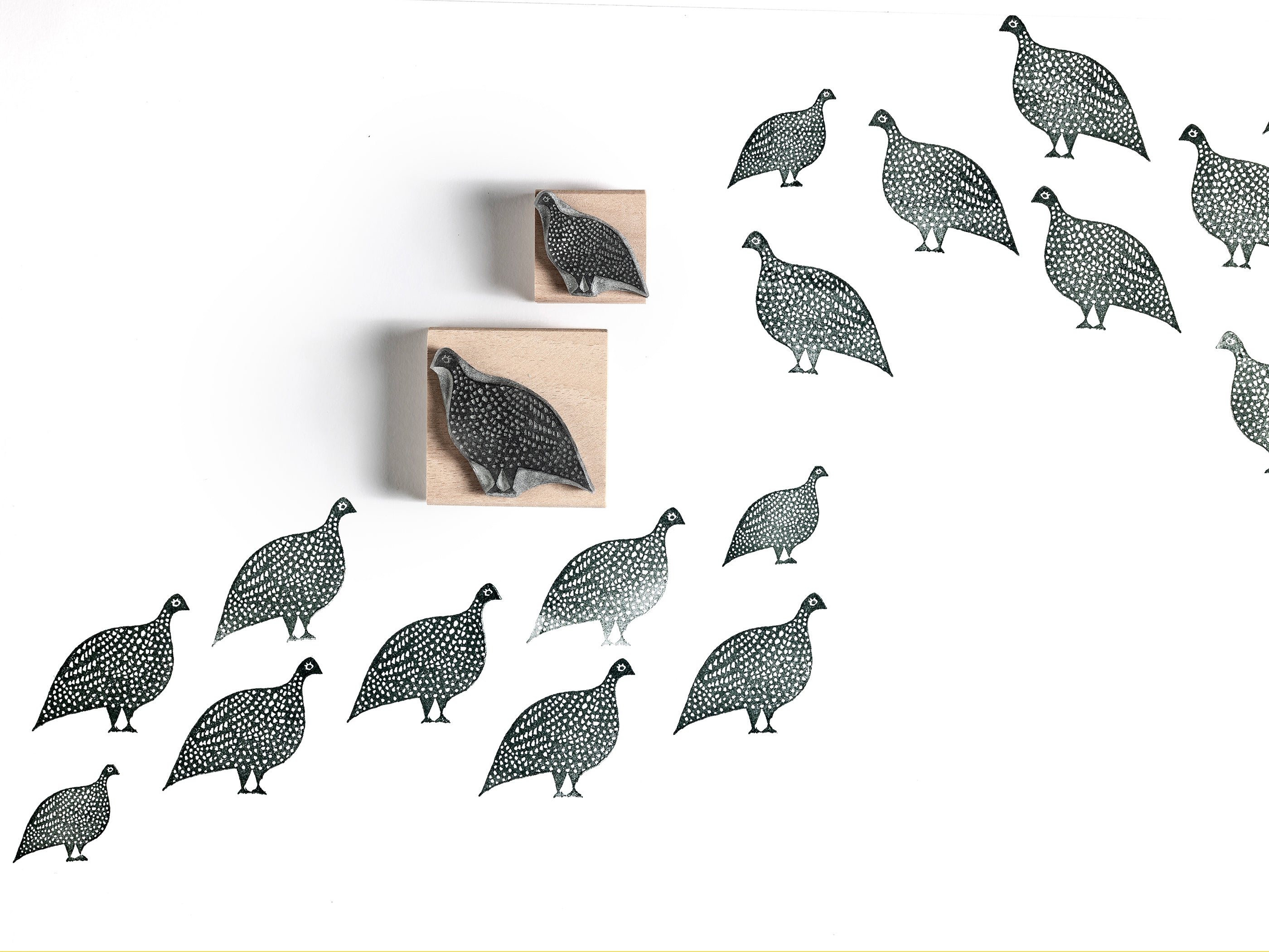 Guinea Fowl Rubber Stamp - Noolibird