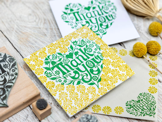 Thank You Heart Rubber Stamp | Thank you stamp for card making