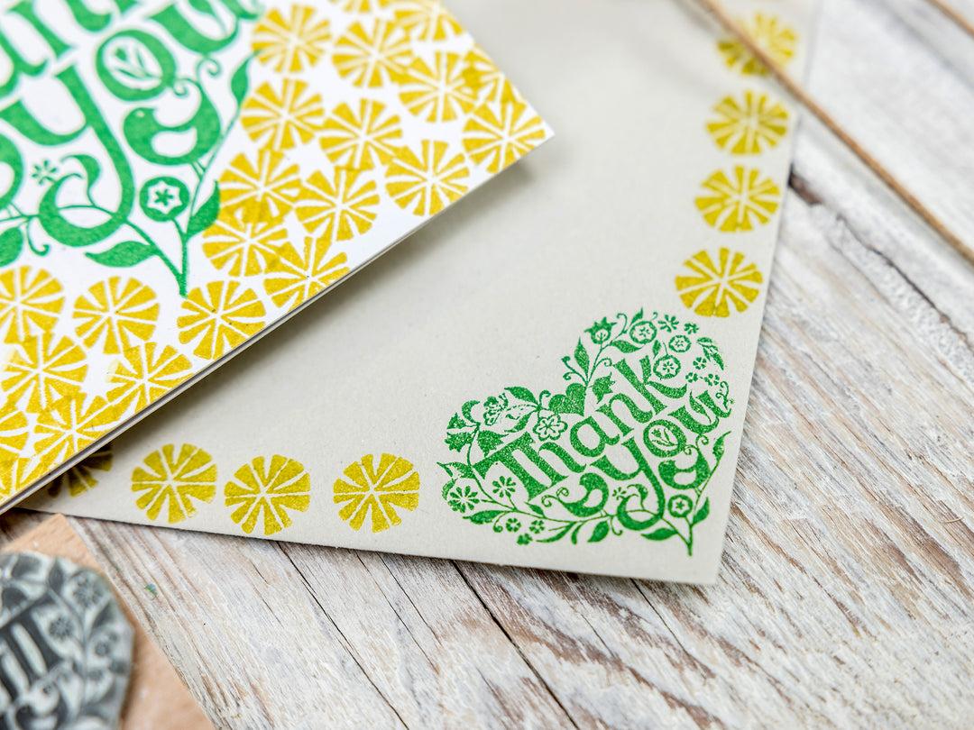 Thank You Heart Rubber Stamp | Thank you stamp for card making