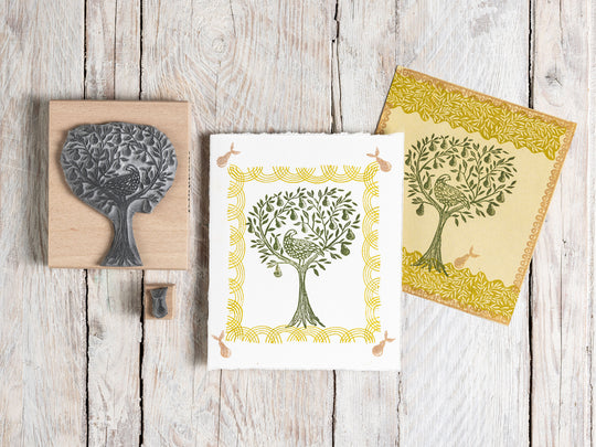 Partridge in a Pear Tree Stamp, Stamp for Christmas Card making, Christmas Craft, DIY Christmas Card Stamp