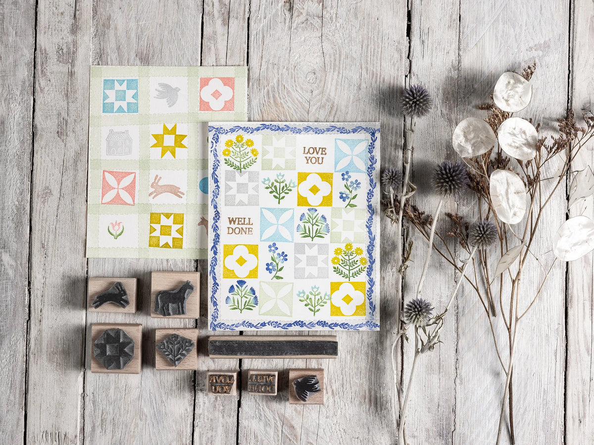 Pattern Patch Card Patchwork Patterns Rubber Stamps for card making and fabric printing ...