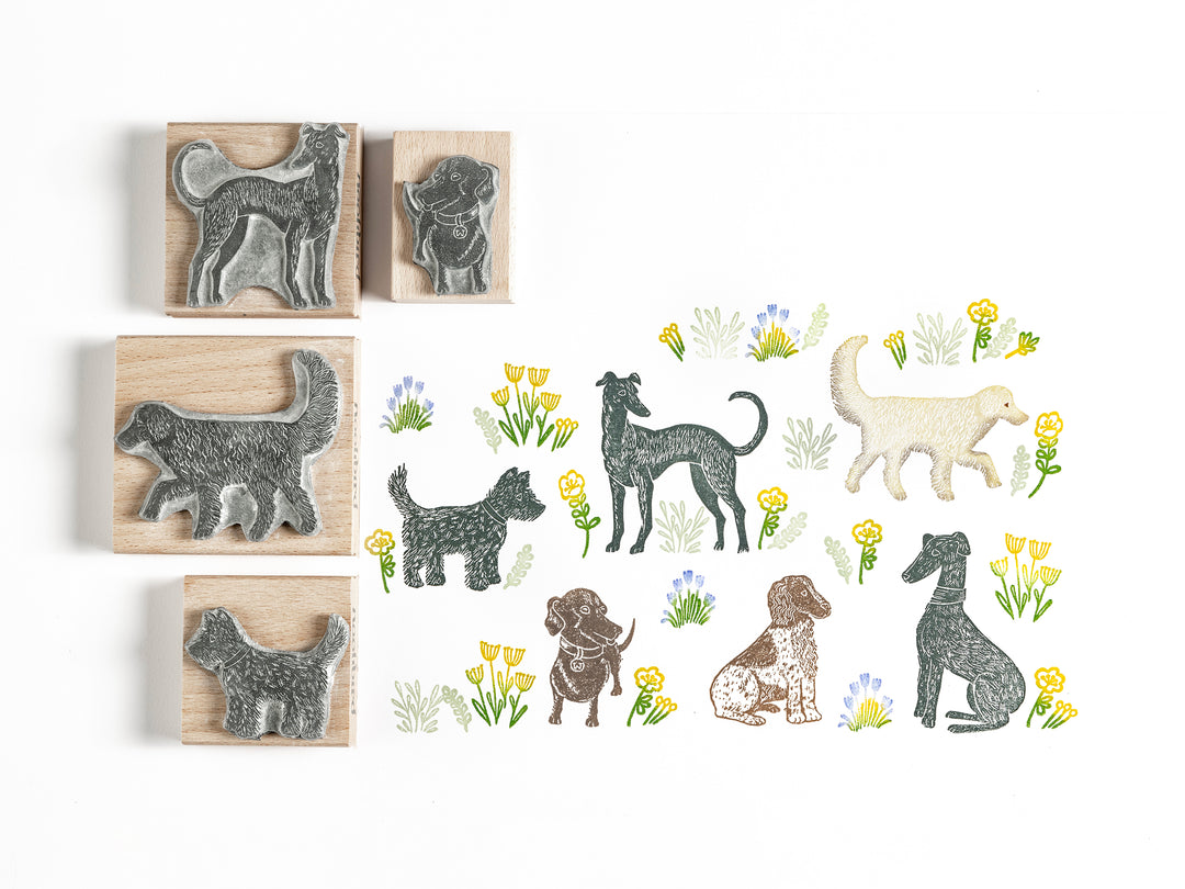 Dog Rubber Stamp, Grey Hound Stamp, Spaniel Stamp, Terrier Stamp, Labrador Stamp, Golden Retriever Stamp, Gift for Dog Lover - Noolibird