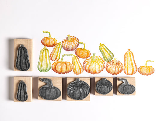 Pumpkin and Gourd Rubber Stamps for Thanks giving Celebrations, Fall Card making, and Autumnal Cardmaking