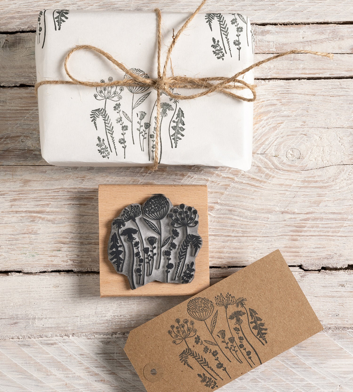 Wild Flower Silhouette Rubber Stamp, Stamps for Card Making - Noolibird