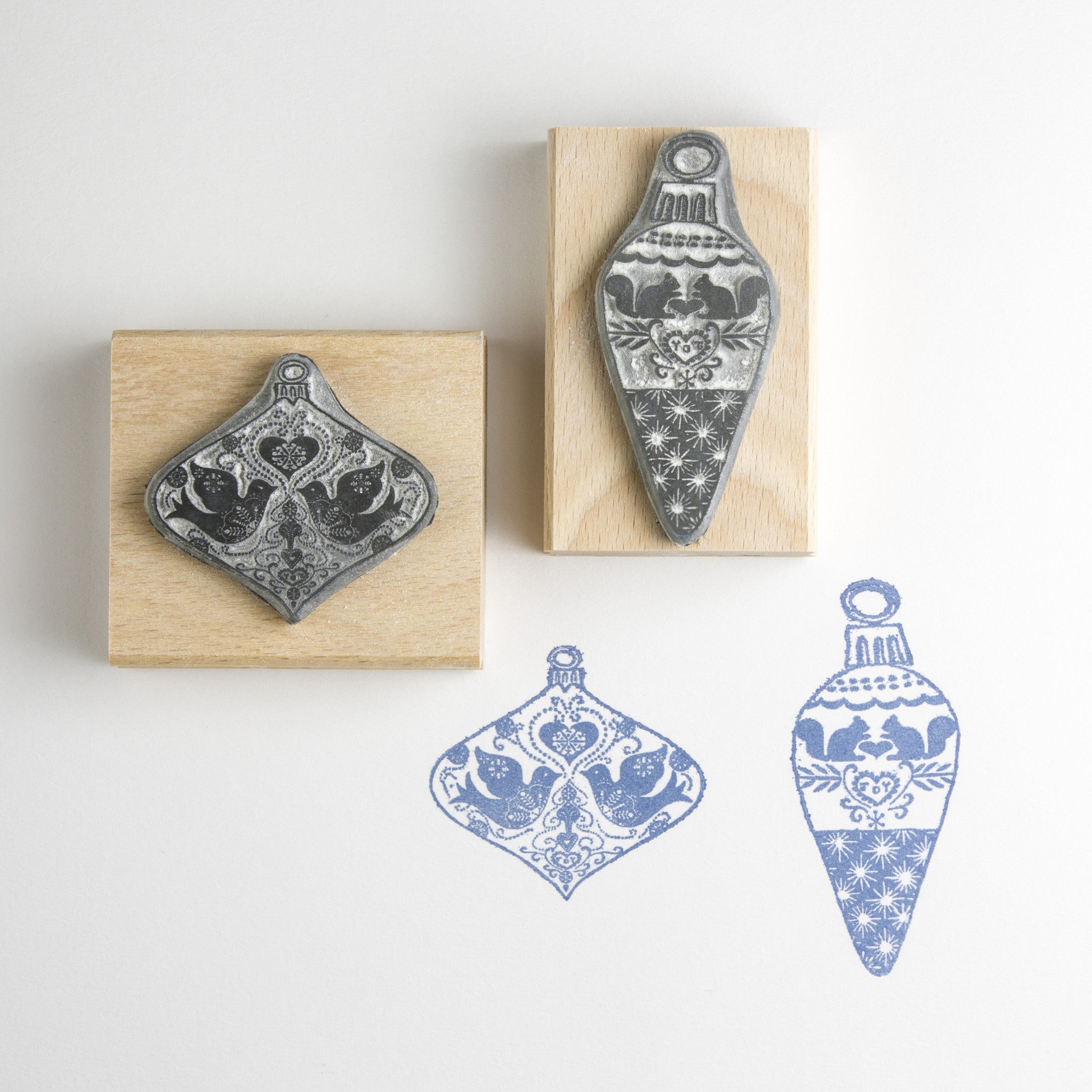 Small Christmas Bauble Rubber Stamps - Noolibird