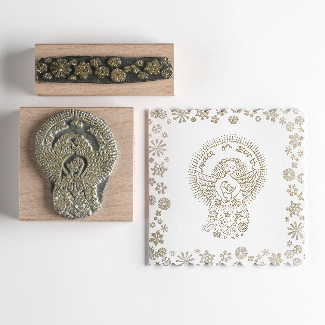 Christmas Rubber Stamp Peace Angel - Noolibird
