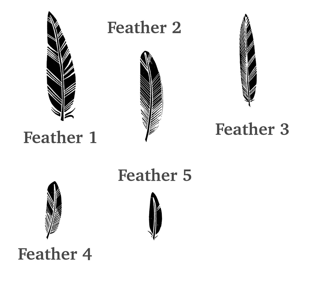 Feather Rubber Stamps, Handmade Feather Craft Stamp - Noolibird