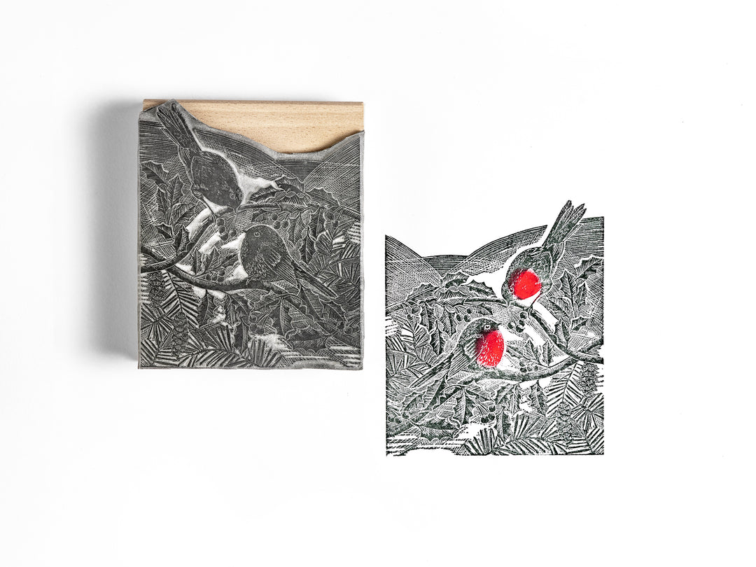 A Pair of Robins Rubber Stamp - Christmas Stamps for Card Making 