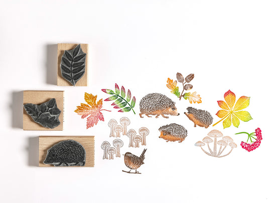 Hedgehog Family Rubber Stamps - Noolibird