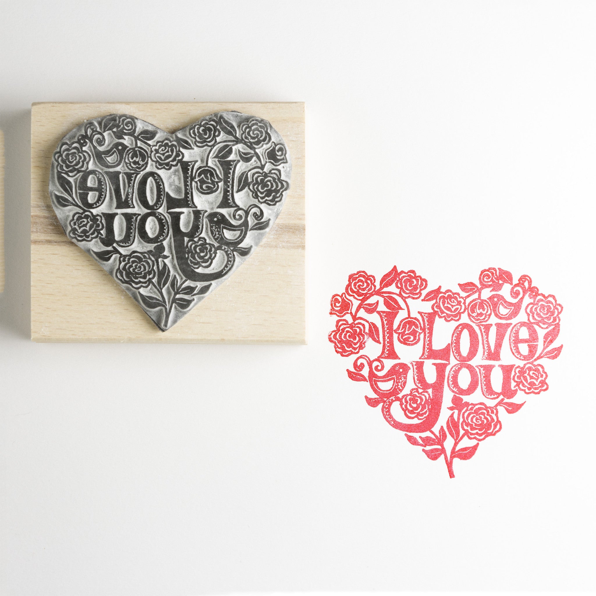 Valentine's Heart Rubber Stamp - Noolibird