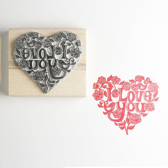 Valentine's Heart Rubber Stamp - Noolibird