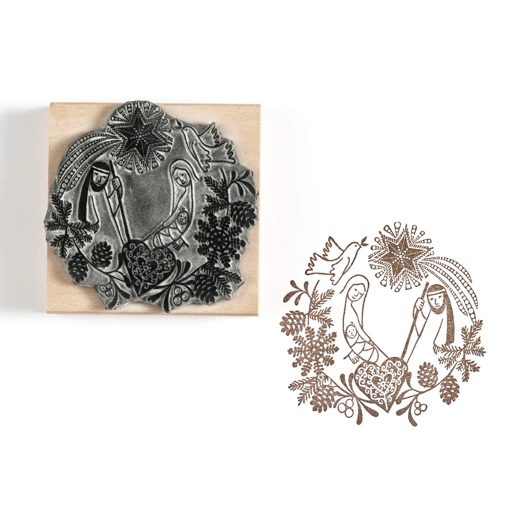Nativity Garland Christmas Rubber Stamp | Noolibird