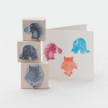 Bird and animal Rubber Stamps - Noolibird