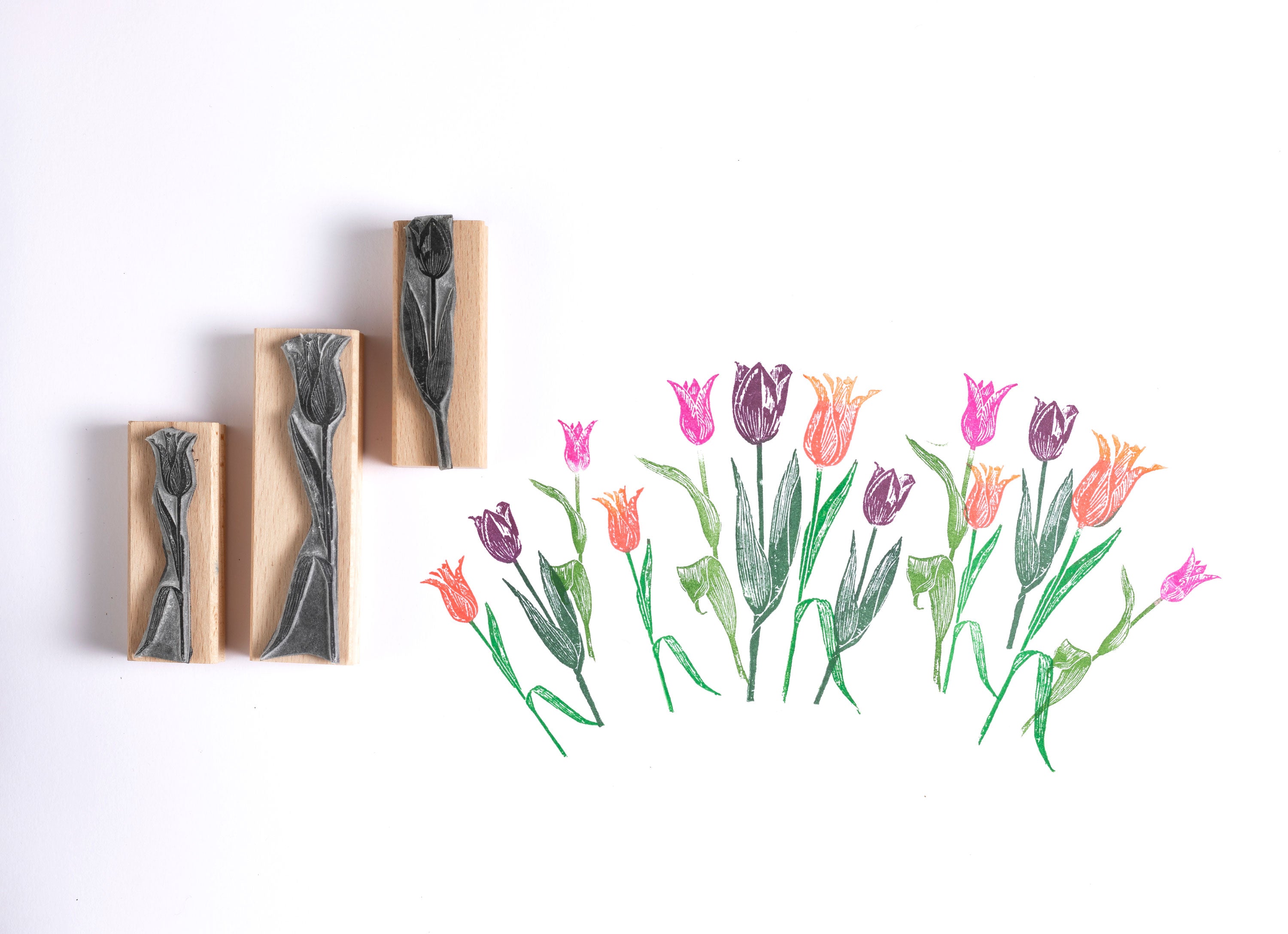 Tulip Rubber Stamp Flower Stamps Card Making Rubber Stamps