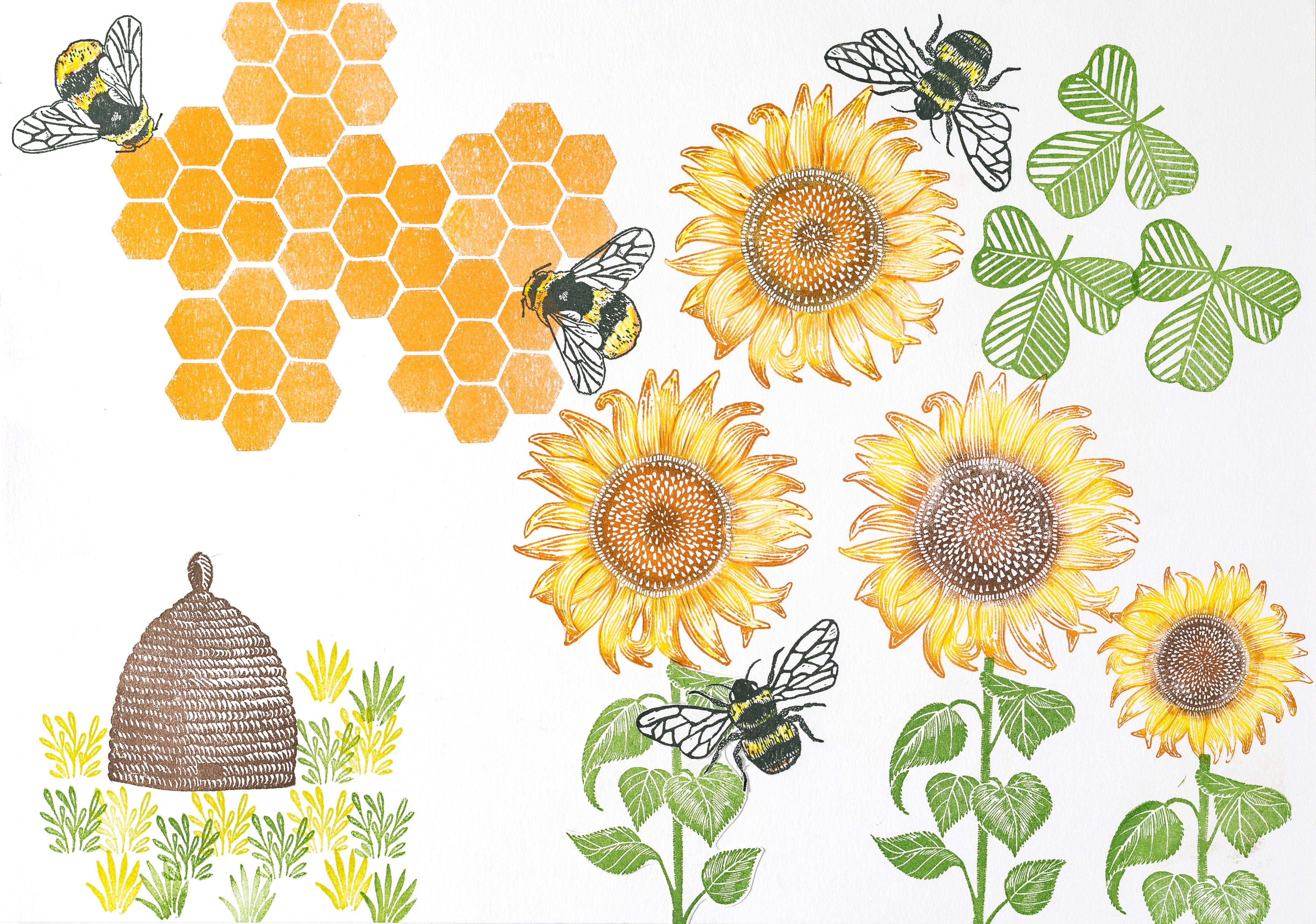 Bee and Honeycomb Rubber Stamps Stamps for card making