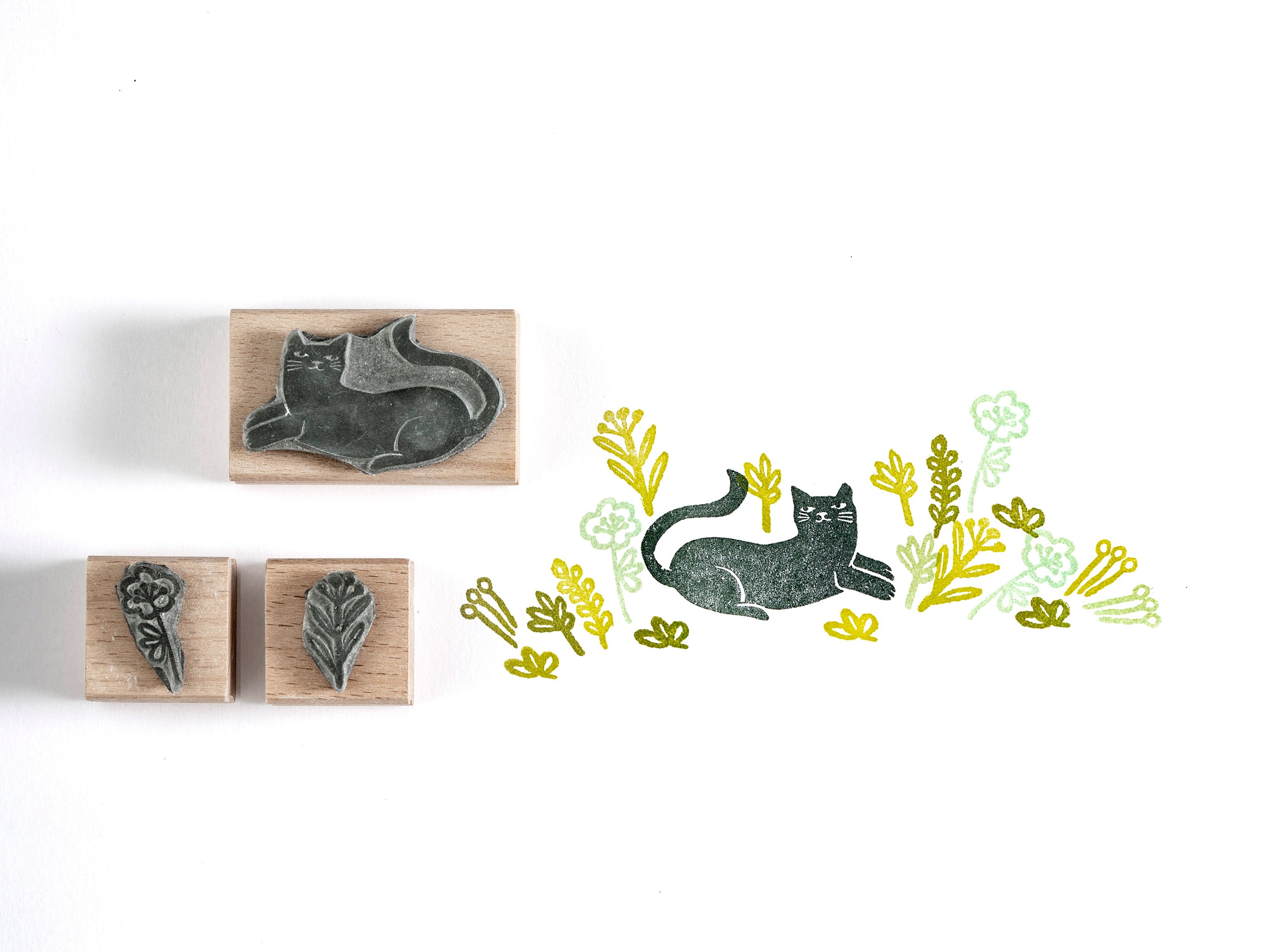 Cat Rubber Stamp Cat gift Black Cat Stamp Garden stamp