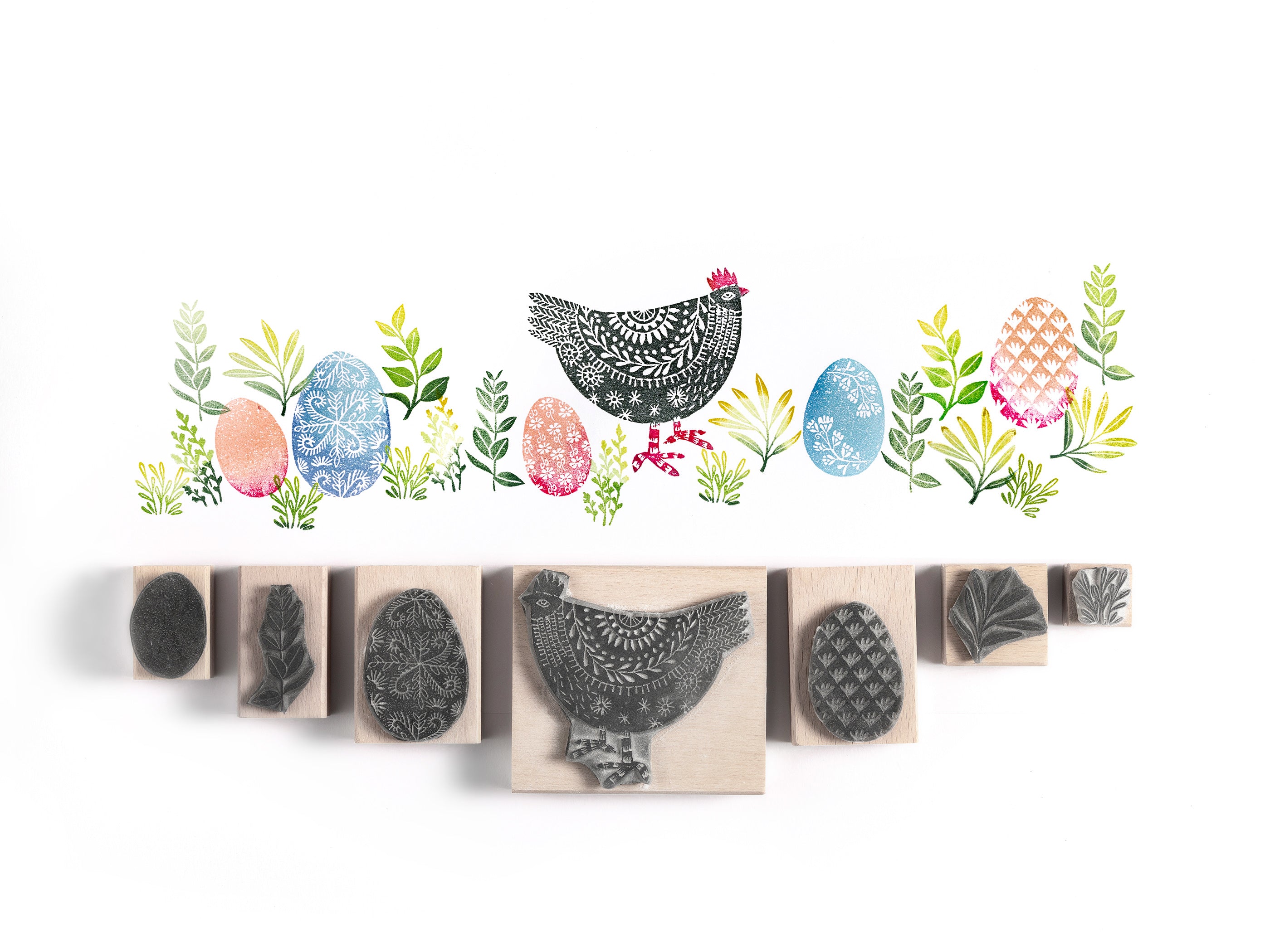 Easter Hen and Easter Eggs Stamps - Noolibird