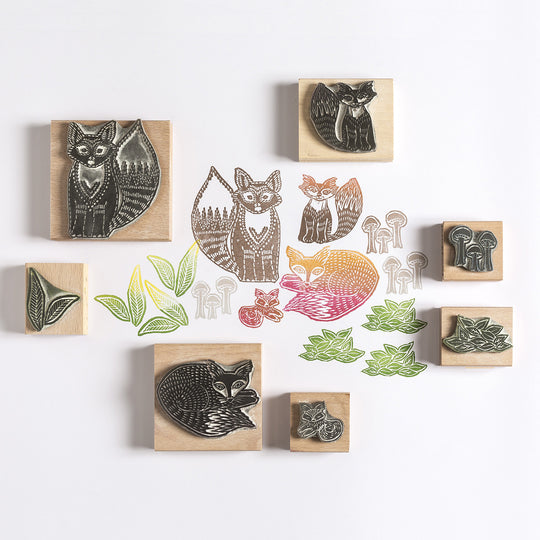 Foxy Family Rubber Stamps - Noolibird