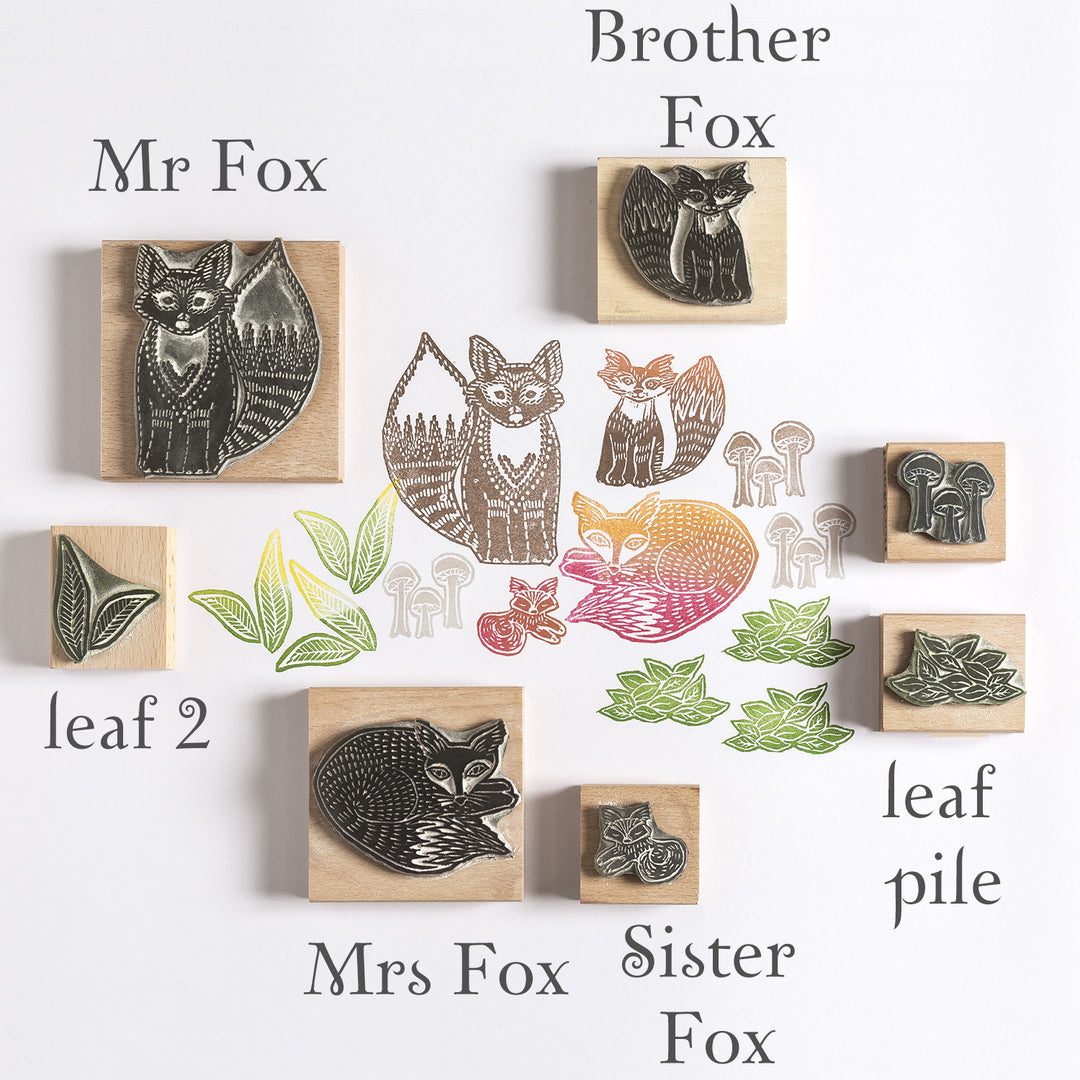 Foxy Family Rubber Stamps - Noolibird
