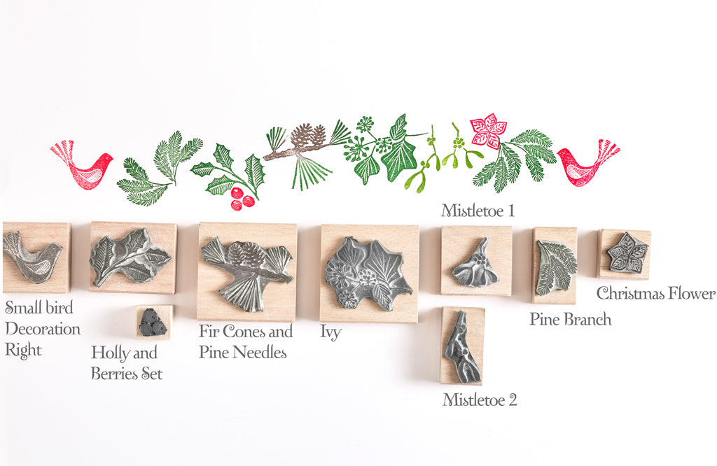 Christmas Garland Foliage Rubber Stamps - Noolibird
