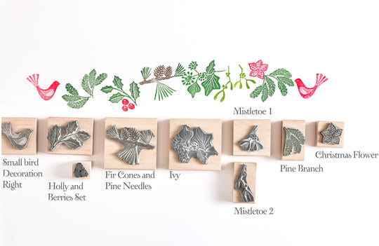 Christmas Garland Foliage Rubber Stamps - Noolibird