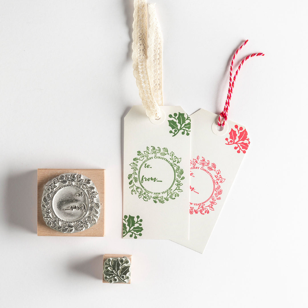 Christmas Rubber Stamp Gift Tag Garland - Noolibird