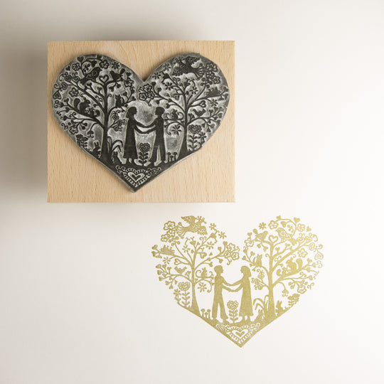 You and Me Heart Wedding Rubber Stamp - Noolibird