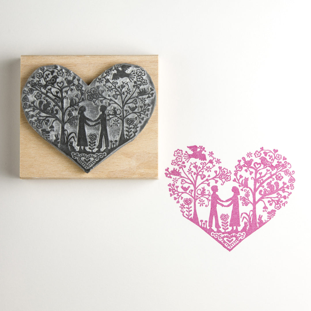 You and Me Heart Wedding Rubber Stamp - Noolibird