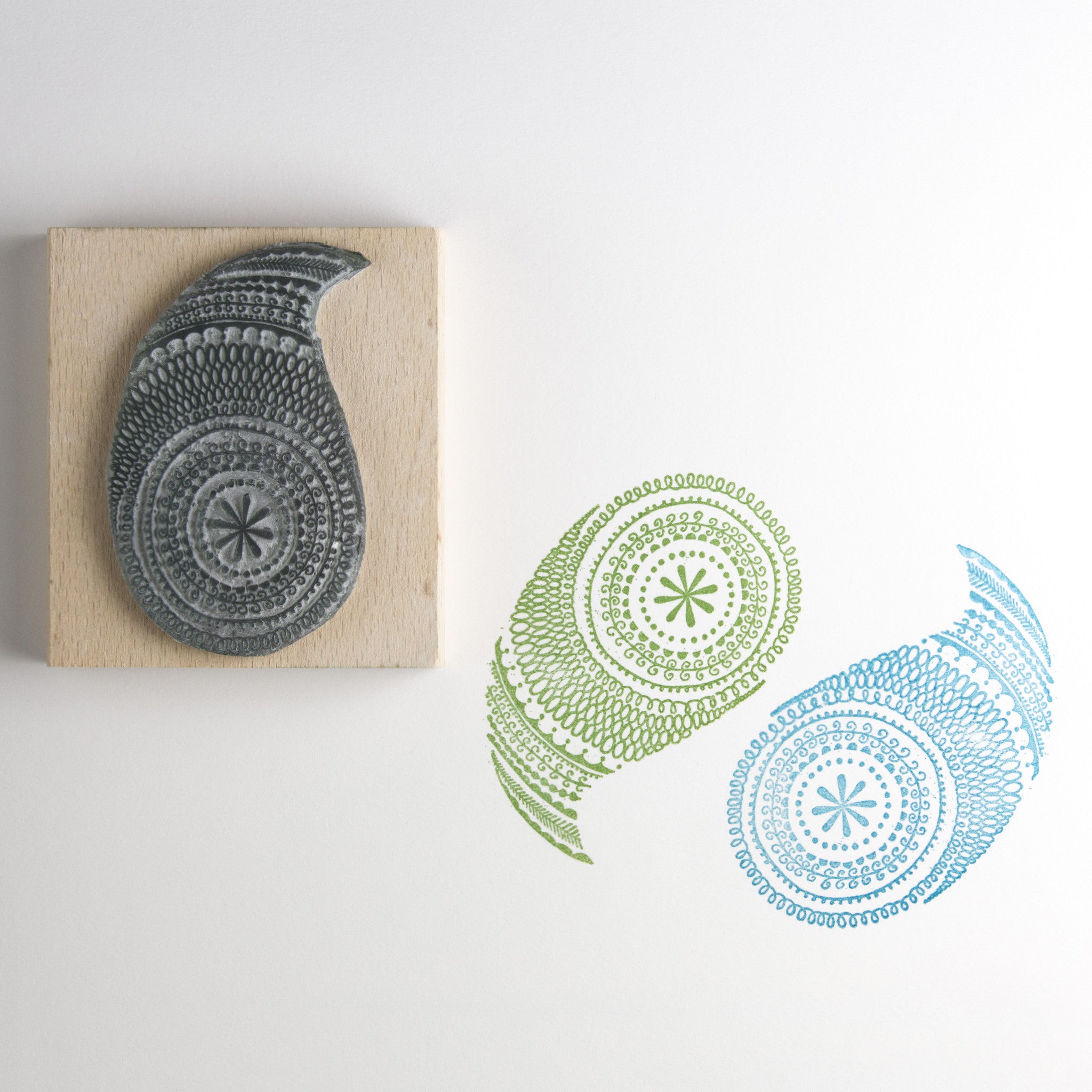 Modern Paisley Rubber Stamp - Noolibird