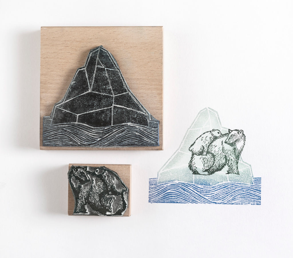 Polar Bear and Iceberg Rubber Stamps - Noolibird