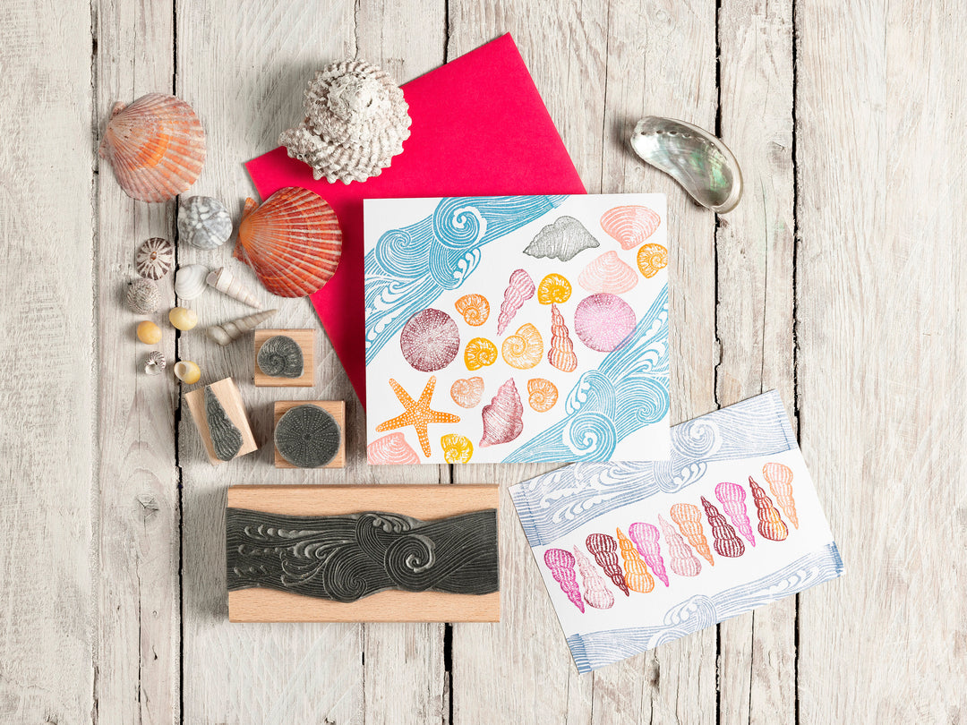 Sea Shell Rubber Stamps, Shell Rubber Stamps, Seaside Stamps for card making - Noolibird