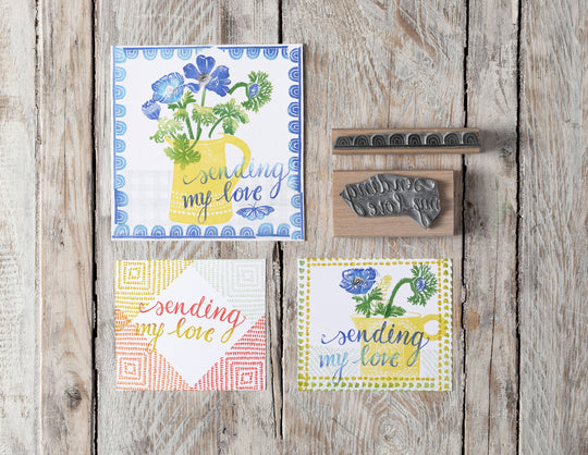 Border  and Texture Rubber Stamps for Card making - Noolibird