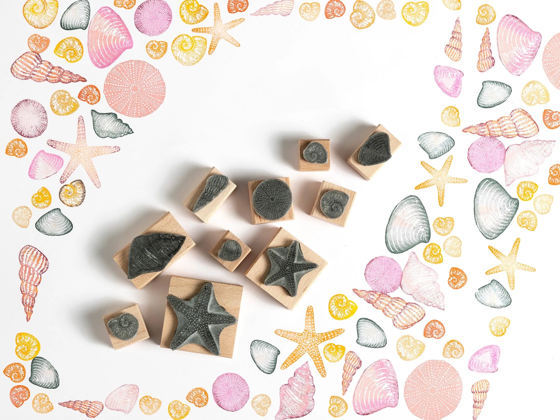 Stamp Using Shell Sea Shell Rubber Stamps, Shell Rubber Stamps, Seaside Stamps for card ...