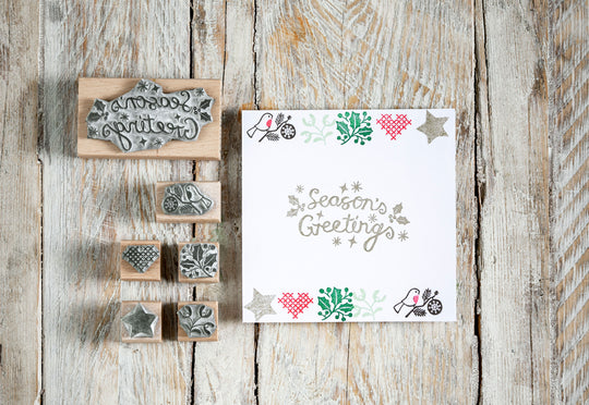 Tiny Christmas Rubber Stamps - Noolibird