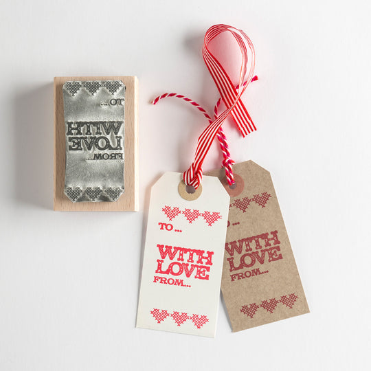 With Love Gift Tag Rubber Stamp - Noolibird